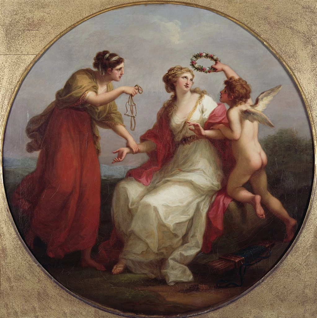 Angelika Kauffmann - 126, Prudenza che resiste all'amore, Burghley House Collection, Lincolnshire
